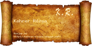 Kehrer Rózsa névjegykártya