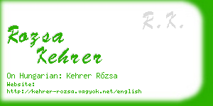 rozsa kehrer business card