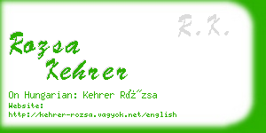rozsa kehrer business card